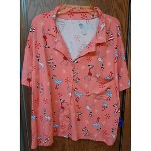 2 Pc Way To Celebrate Patriotic Pink Flamingo Pajamas Shorts & Top Set Size 3X